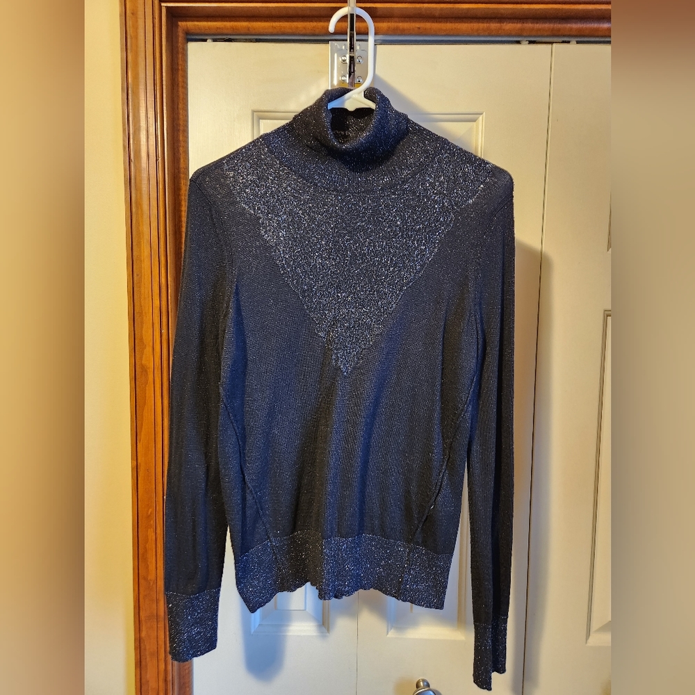 Simply Vera - Vera Wang Black Sparkle Turtleneck Size Medium